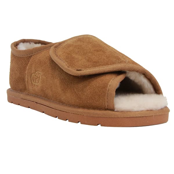 Womens LAMO Sheepskin Open-Toe Wrap Slippers - image 