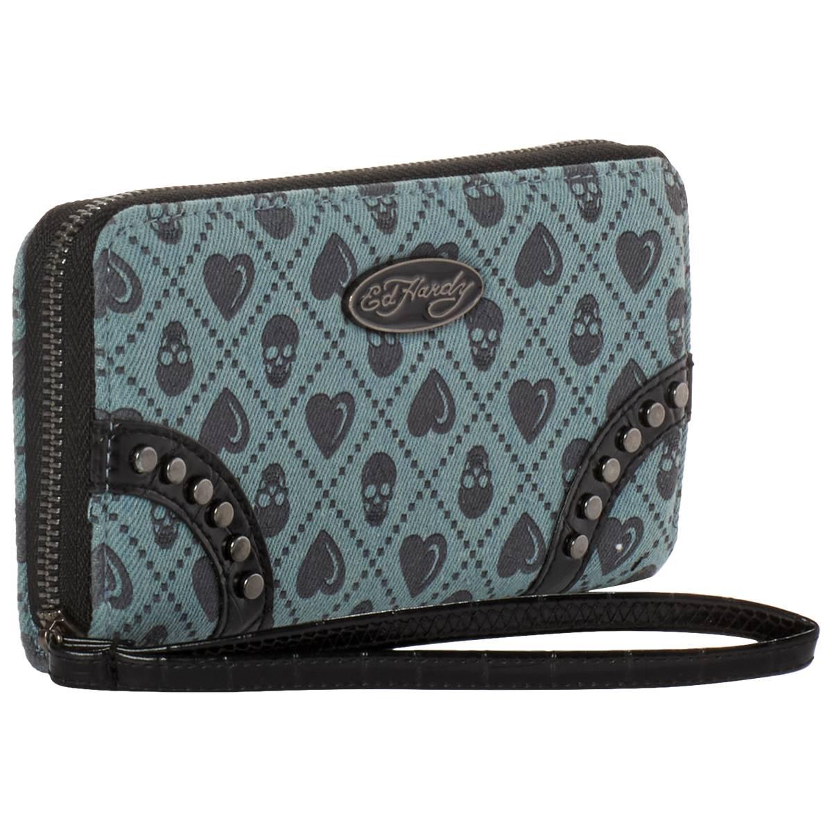 Womens Ed Hardy Elsa Zip-Around Wallet