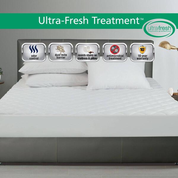 All-In-One Ultra-Fresh™ Treatment Fitted Mattress Pad