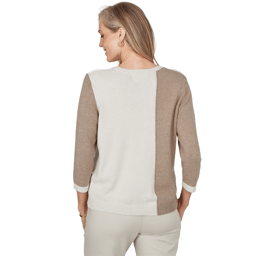 Womens Alfred Dunner Sunset Ridge 3/4 Sleeve Color Block Sweater