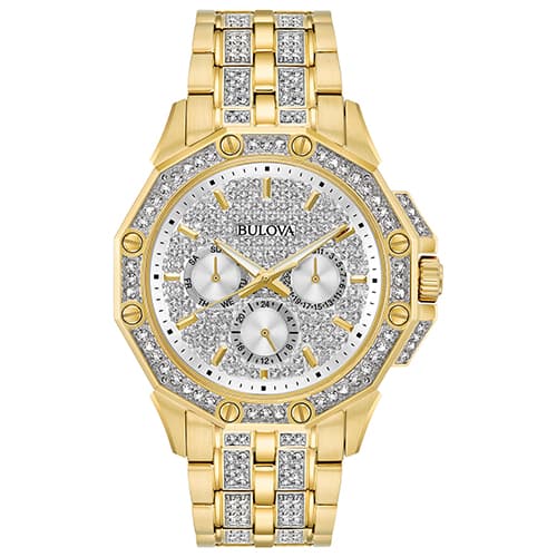 Mens Bulova Crystal Accent Bracelet Watch - 98C126 - image 