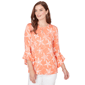 Womens Ruby Rd. Seas The Day Flutter Sleeve Starfish Blouse - image 1