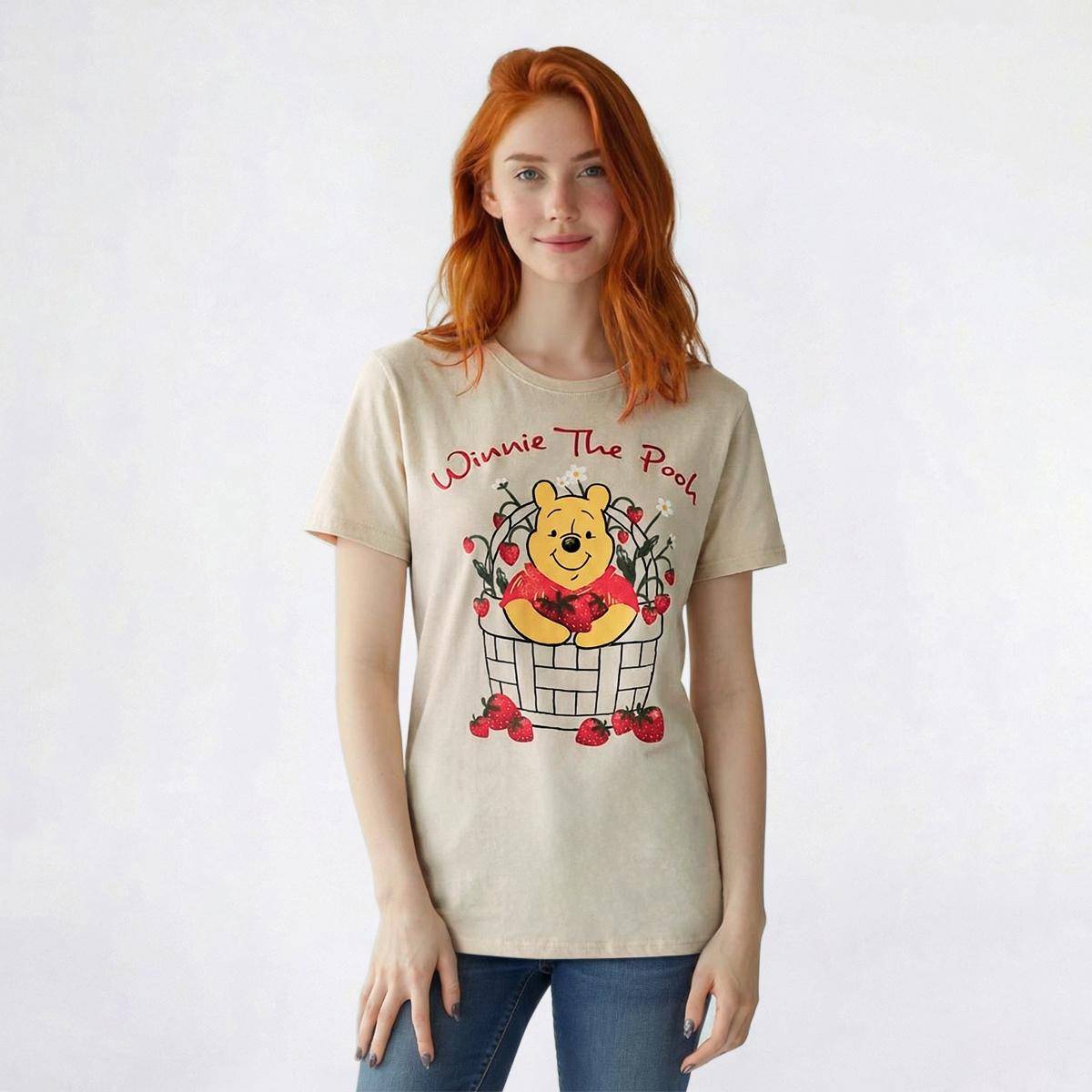 Juniors Disney Winnie The Pooh Strawberry Graphic Tee