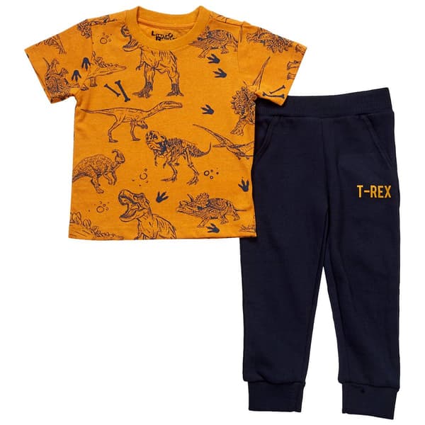 Toddler Boy Little Rebels(R) 2pc. T-Rex Dinosaur Tee & Joggers Set - image 