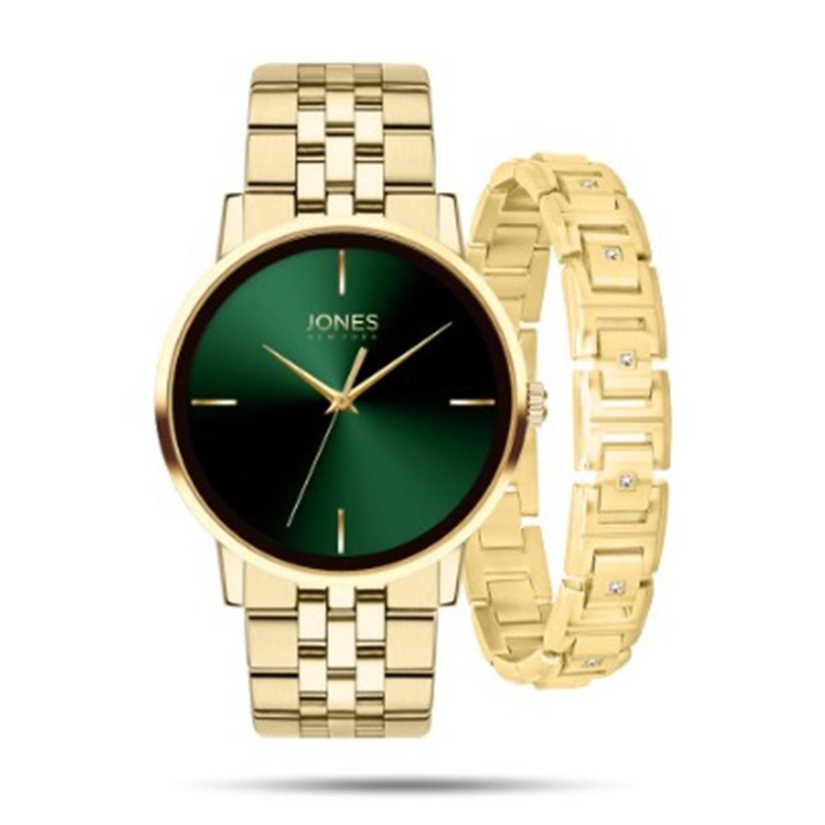 Mens Jones New York Gold-Tone Watch & Bracelet Set -...