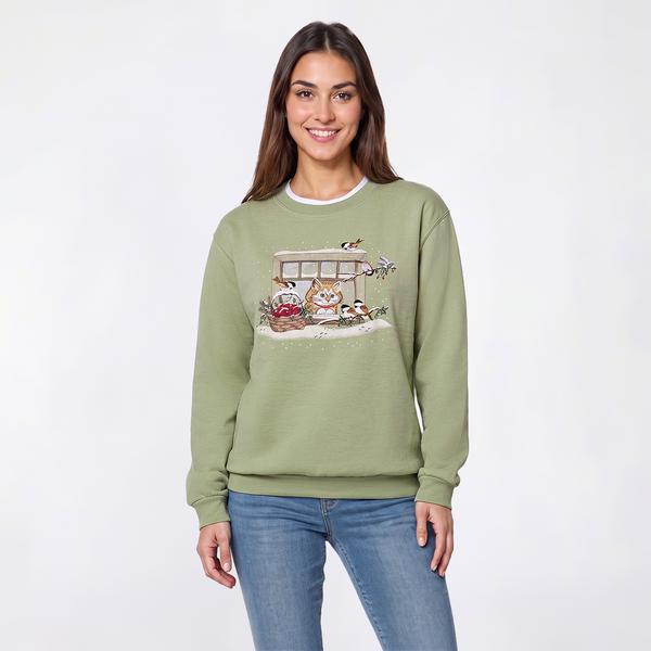 Womens Top Stitch by Morning Sun Kitty Fleece Sweatshirt - image 