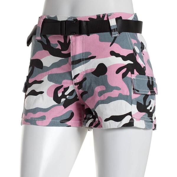 Juniors Almost Famous(tm) Belted Camo Utility Shorts - image 
