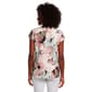 Womens Kasper Cap Sleeve Cowl Neck Abstract Floral Blouse - image 2