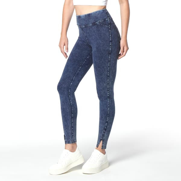 Andrew Marc Sport Knit Jersey High Waisted Skinny Leg Back Pocket Pull-On  Denim Jeggings