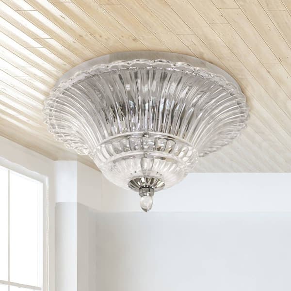Lalia Home Blossom 2 Light Glass Ceiling Flush Mount Fixture
