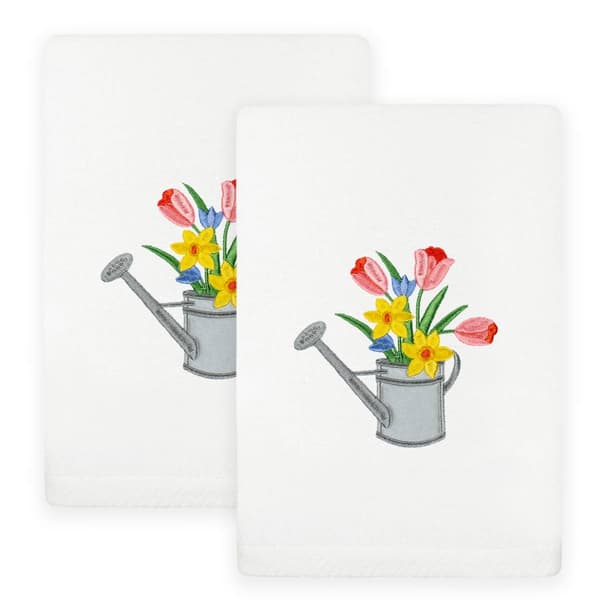 Linum Home Textiles 2pc. Spring Watering Can Cotton Hand Towels - image 