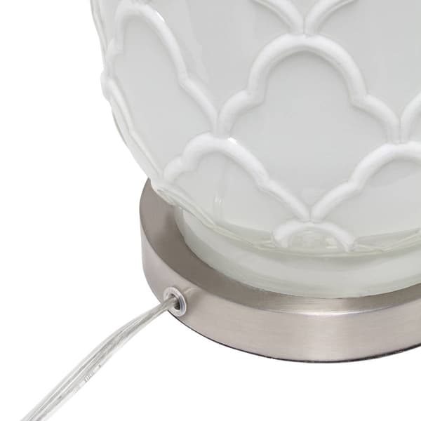 Lalia Home Classix Argyle Classic White Table Lamp w/Fabric Shade