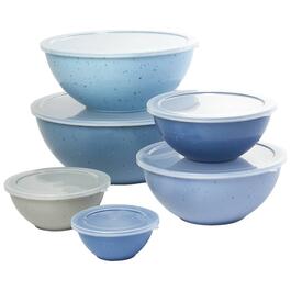 12pc. Speckled Mixing Bowl Set - Blue