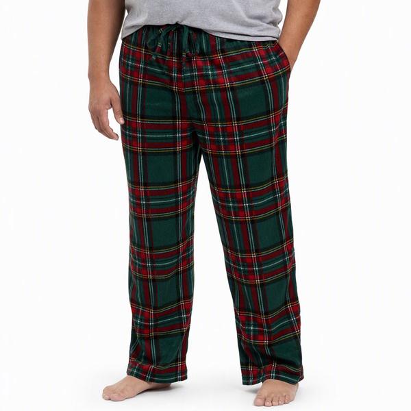 Mens Preswick & Moore(R) Silky Fleece Pajama Pants - Green/Red - image 