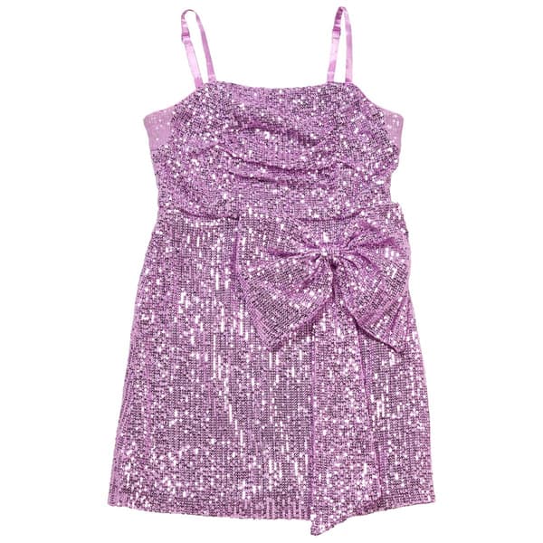 Girls (7-16) Stella 88 Sleeveless Sequin Knit Side Bow Mini Dress - image 