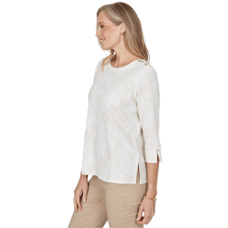 Womens Alfred Dunner Cityscape 3/4 Sleeve Floral Blouse