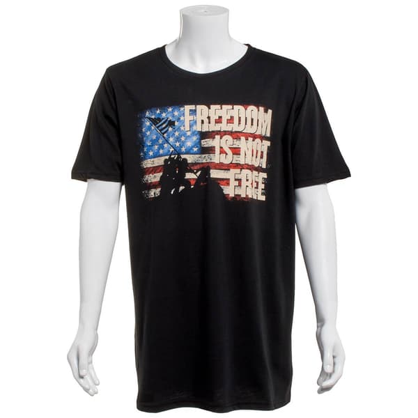 Mens Big & Tall Home of the Brave Freedoms Not Free Graphic Tee - image 