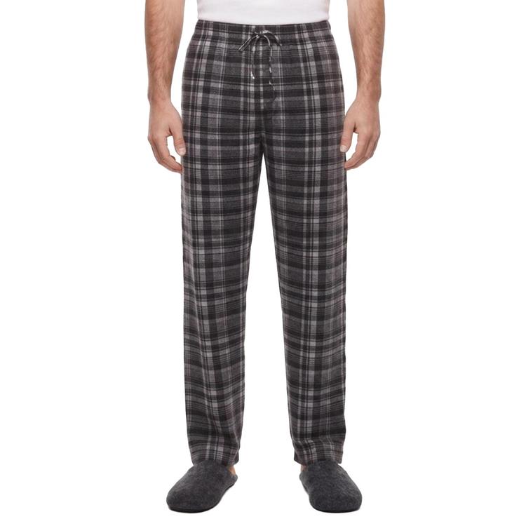 Mens Preswick & Moore(R) Plaid Silky Pajama Pants - Grey/Black