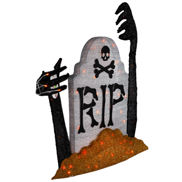 Northlight Black & Grey Lighted Tombstone Halloween Decoration