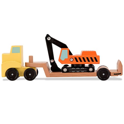 Melissa & Doug® Trailer & Excavator Wooden Toy Set