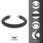 Mens Lynx Stainless Steel & Leather Bracelet - image 4