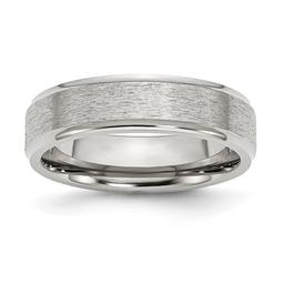 Mens Gentlemen's Classics(tm) Ridged Edge Satin Polished Band