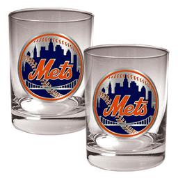 MLB New York Mets 2pc. Rocks Glass Set