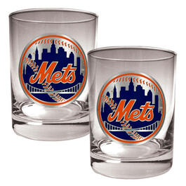 MLB New York Mets 2pc. Rocks Glass Set