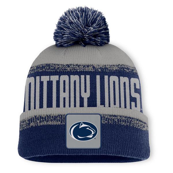Mens Penn State Thrive Cuffed Knit Hat w/ Pom Ball