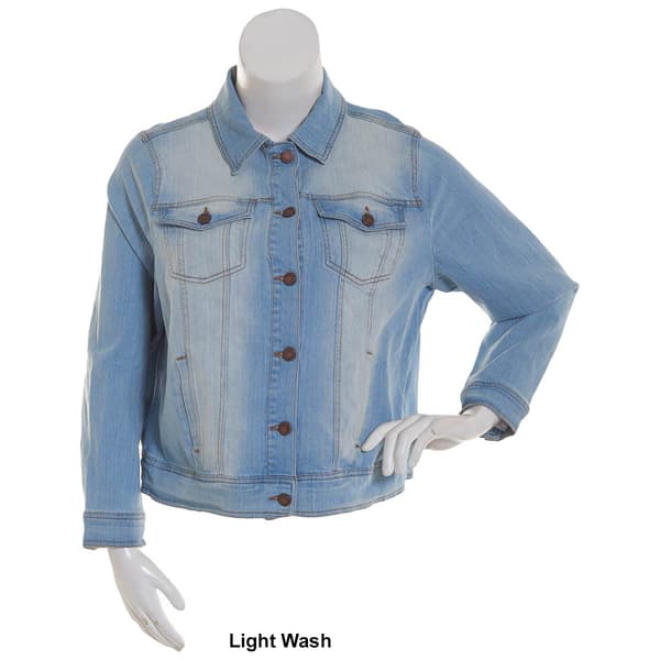 Juniors Plus Stretch Denim Jacket