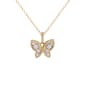 10kt. Yellow Gold Cubic Zirconia Butterfly Pendant Necklace - image 1