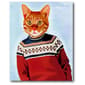 Courtside Market Cat in Ski Sweater Wall Art - image 1