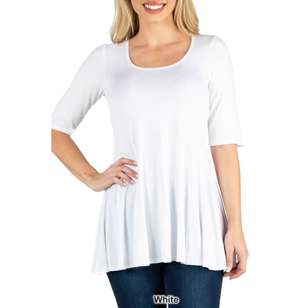 Womens 24/7 Comfort Apparel Elbow Sleeve Swing Tunic