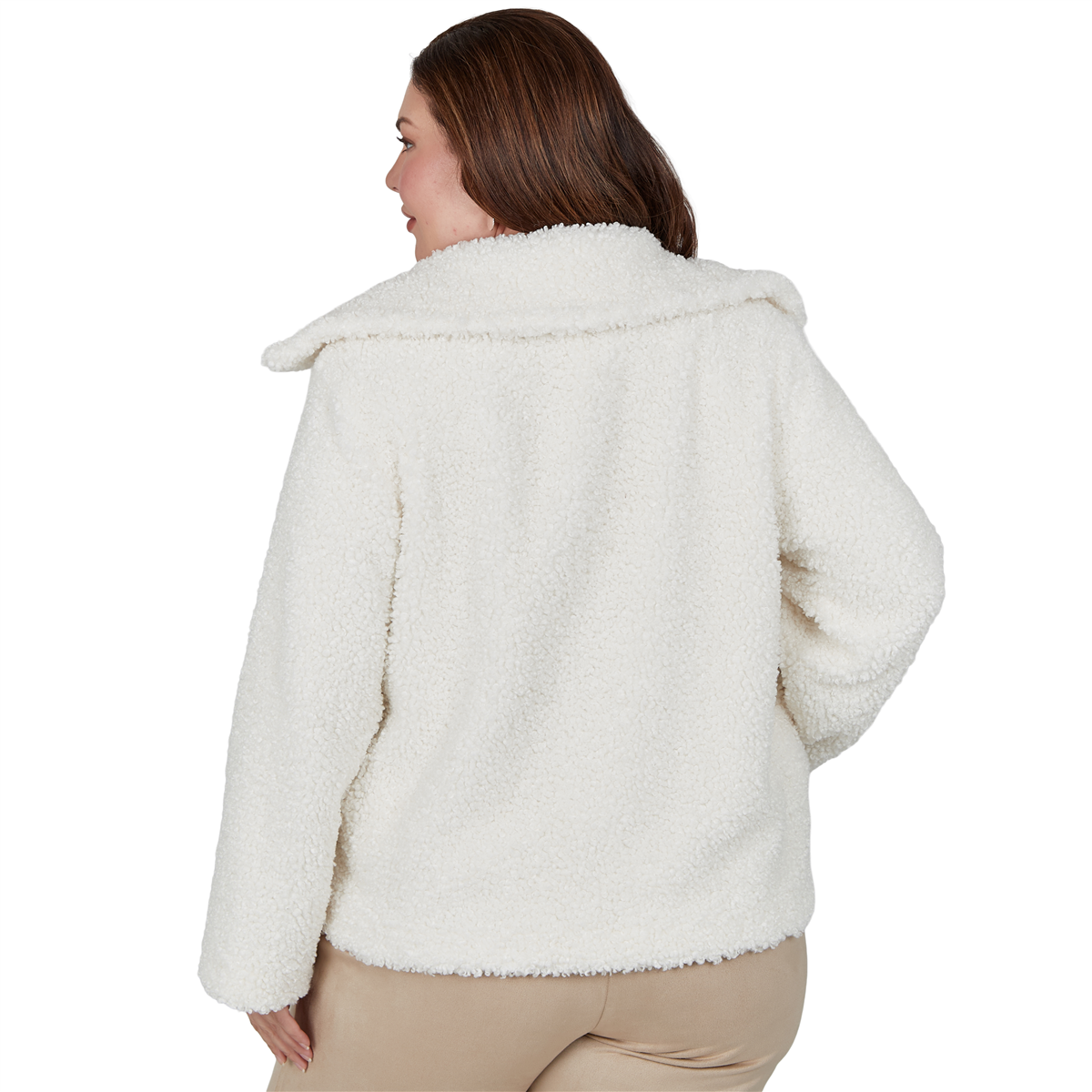 Plus Size Skye’s the Limit Icy Blue Sparkle Sherpa Jacket