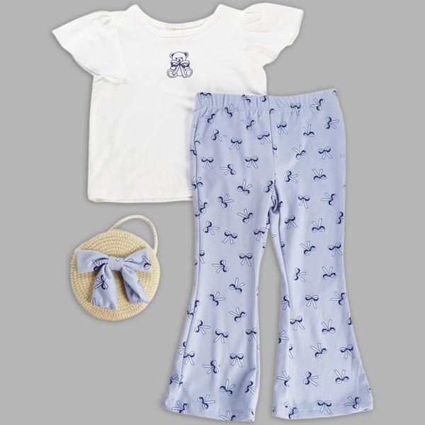 Toddler Girl BTween(R) 3pc. Bear Tee & Bow Flared Leggings & Purse - image 