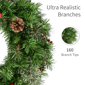 Puleo International 24in. Pre-Lit Pinecone& Berries Pine Wreath - image 5