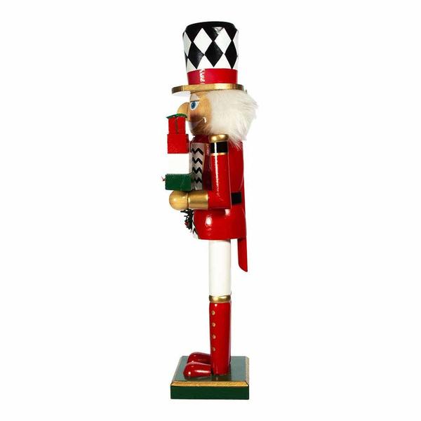 Kurt Adler 15-Inch Red, White, & Black Nutcracker w/ Gift Box