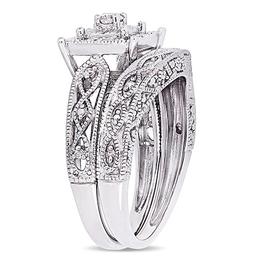 Loveblooms™ Sterling Silver Diamonds Bridal Ring Set