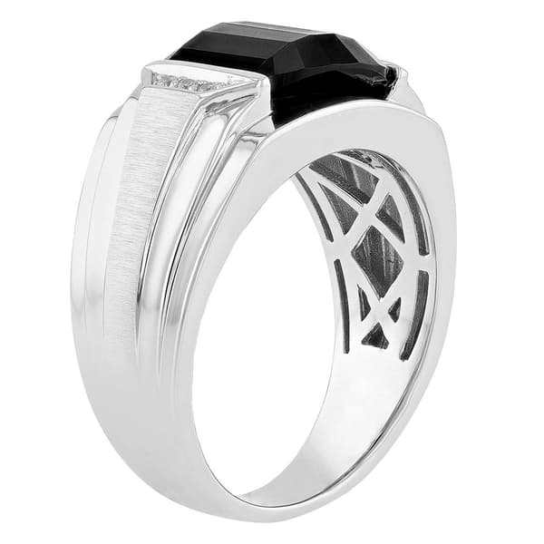 Mens Gentlemen''s Classics™ Black Onyx & CZ Sapphire Ring