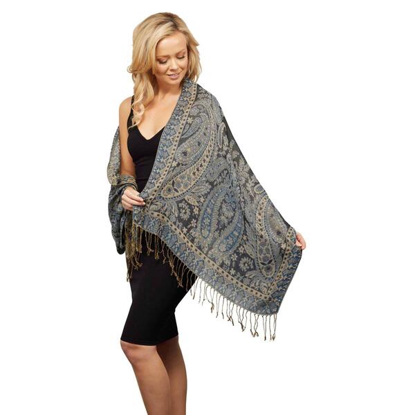 Womens Jacquard Paisley Pashmina - image 