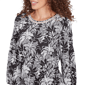 Petite Ruby Rd. Bali Bliss Monotone Palms Puff Print Side Tie Top - image 5