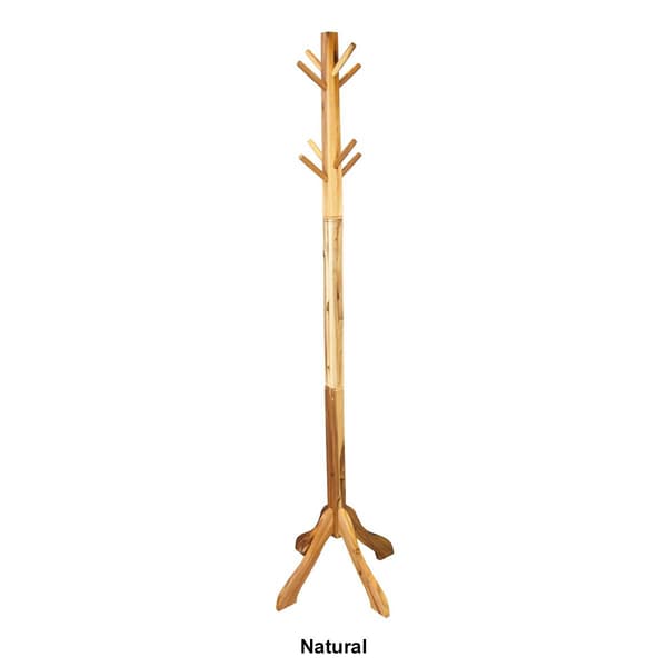 Casual Contemporary Living Solid Acacia Hall Tree Coat Rack