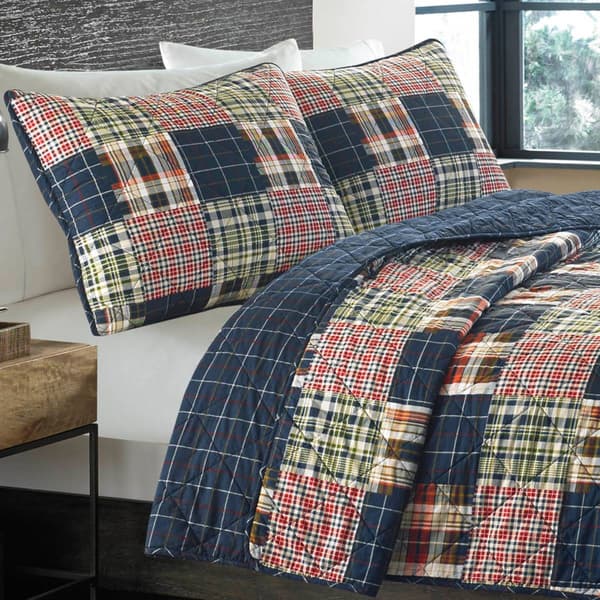 Eddie Bauer Madrona Plaid 136 Thread Count Quilt Set