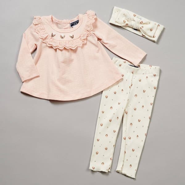Baby Girl &#40;3-9M&#41; French Connection Ruffle Top & Flower Pants Set - image 