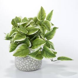 Life-Like Artificial Philodendron Plant in Grey Planter