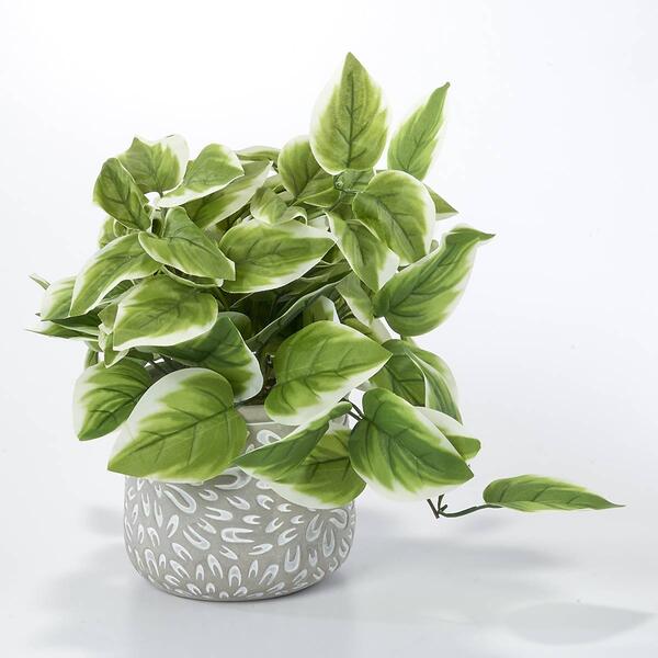 Life-Like Artificial Philodendron Plant in Grey Planter - image 