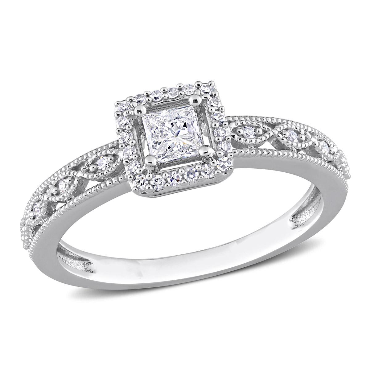 Diamond Classics™ 10kt. White Gold 3/8ctw. Diamond Halo...