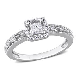 Diamond Classics(tm) 10kt. White Gold 3/8ctw. Diamond Halo Ring