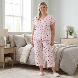 Plus Size Laura Ashley(R) Spring Dogs & Long Leg Pajama Set
