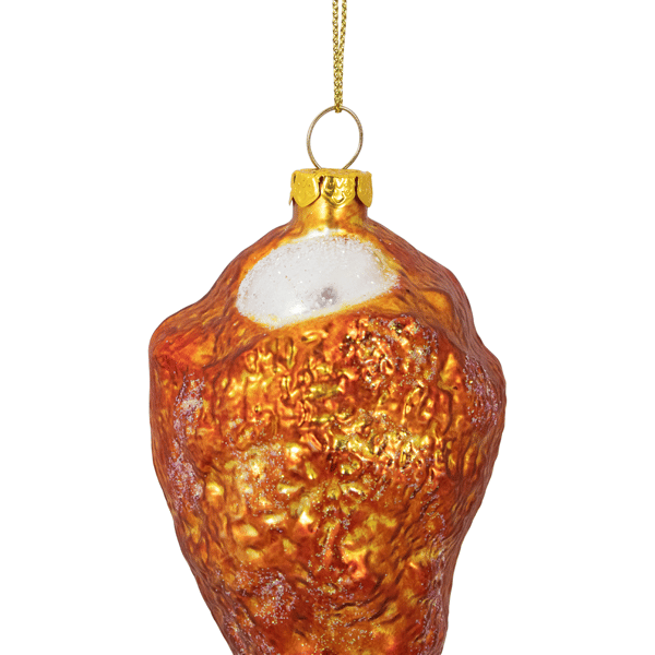 Northlight Buffalo Chicken Wing Drumette Glass Christmas Ornament